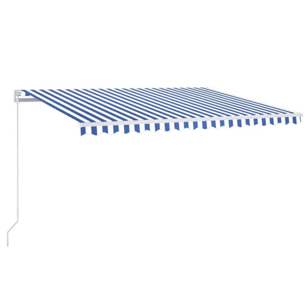Markise Manuell Einziehbar 400x350 cm Blau und Weiß