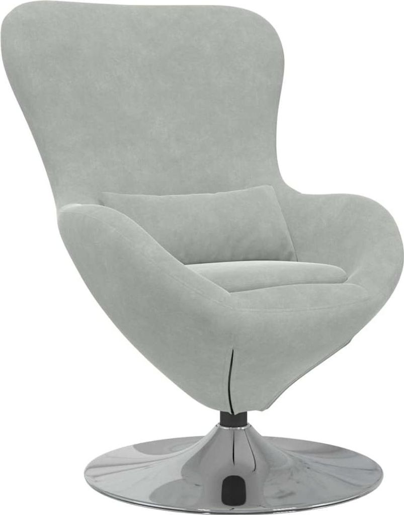"im Sonderangebot"Eiersessel(1 pc) - Einzelsessel Modernes Design - Wohnzimmersessel - Hellgrau Samt - NeuMöbel3582650