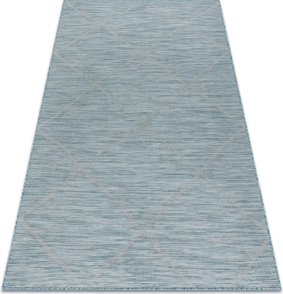 Tapis Tissage Plat Robuste Bleu Aqua 175x270 cm Sisal PATIO Diamonds