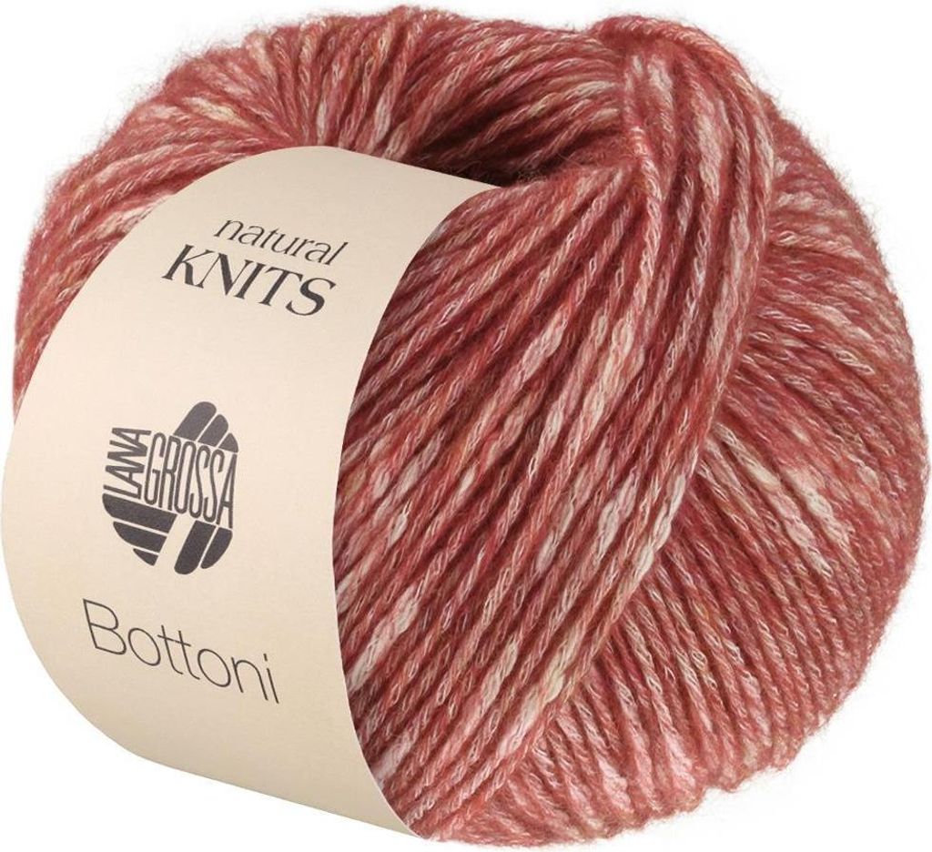 Lana Grossa - Bottoni 0015 dunkelrot creme
