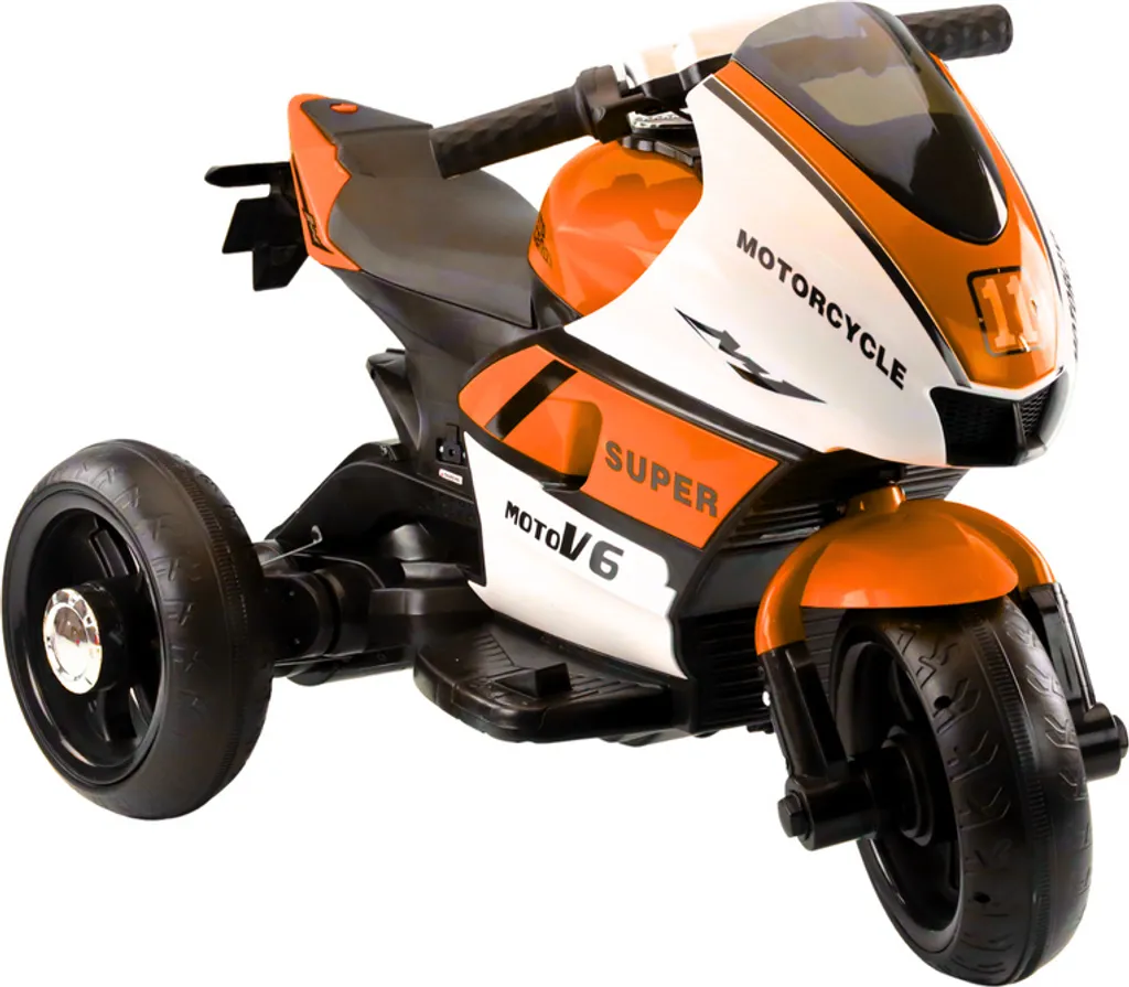 Moto Électrique Enfant HT-5188 Orange - Puissance 6V et Design Sport