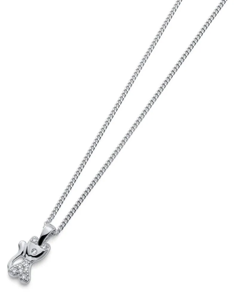 Collier Cat 61261 Serti de Zirconium Brillant - Finition Argentée