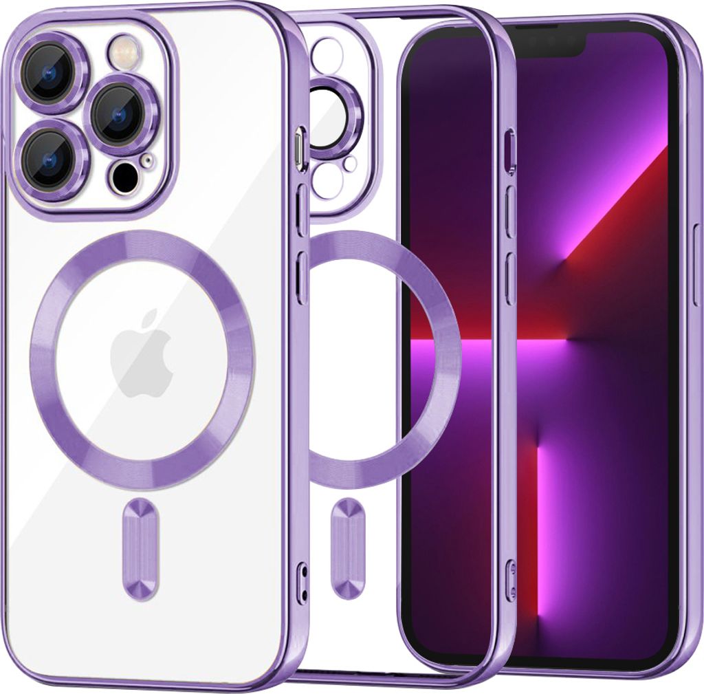 Techsuit Luxury Crystal Back Cover Hülle mit MagSafe für Apple iPhone 13 Pro - Hell lila