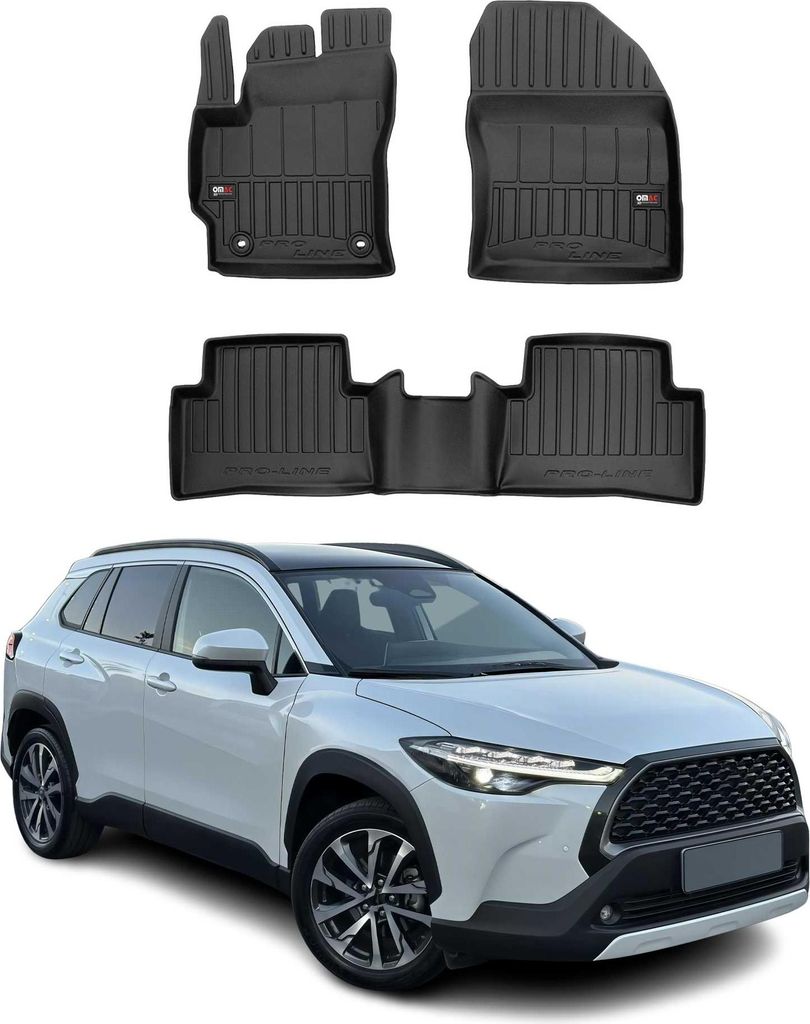 2022-2025 Toyota Corolla Cross Fußmatten TPE Schwarz 3 tlg Produktbild 