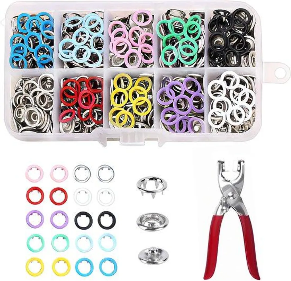 Réparer vos vêtements facilement : lot 200 boutons-pression 10 couleurs