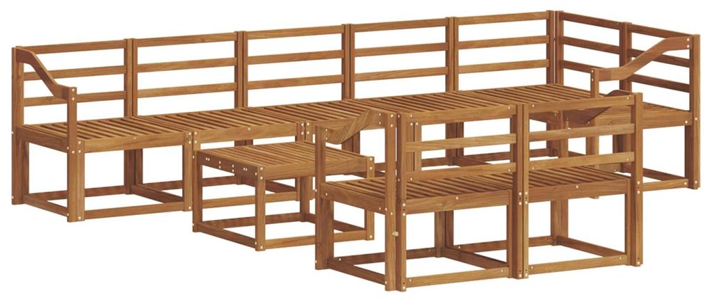 vidaXL Outdoor-Sofagarnitur 9 pcs Natur Massivholz Akazie