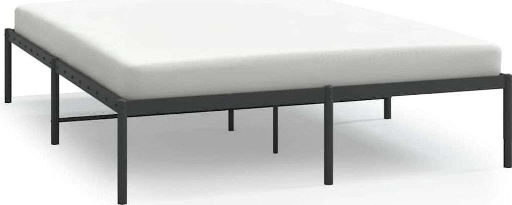 vidaXL Bettgestell Metall Schwarz 140x190 cm