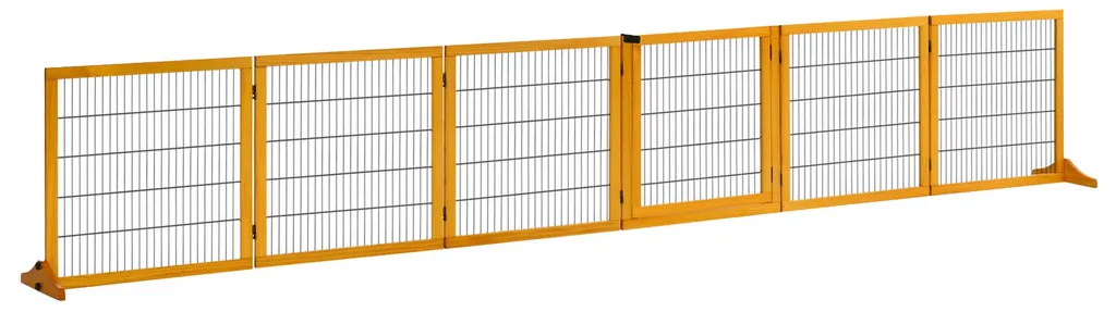 Barrière modulable pliable pour chien et chiot bois de pin 4,3 mètres