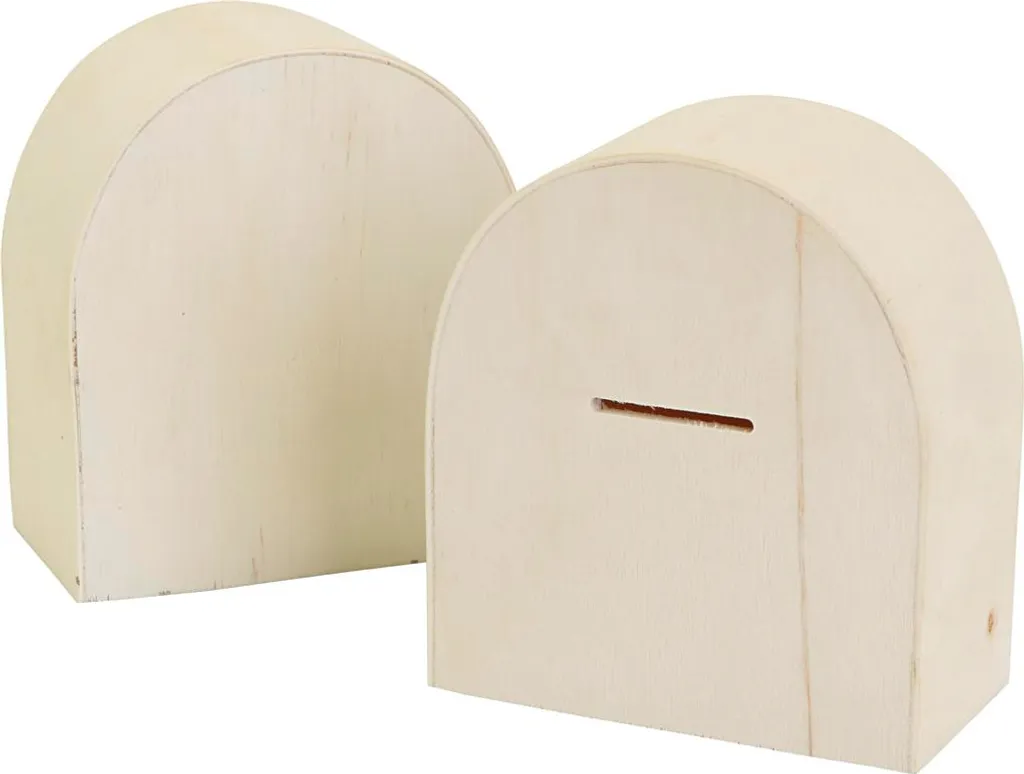 Boîte à Monnaie 10x9cm en Bois avec Ouverture - Pack de 12 Pièces