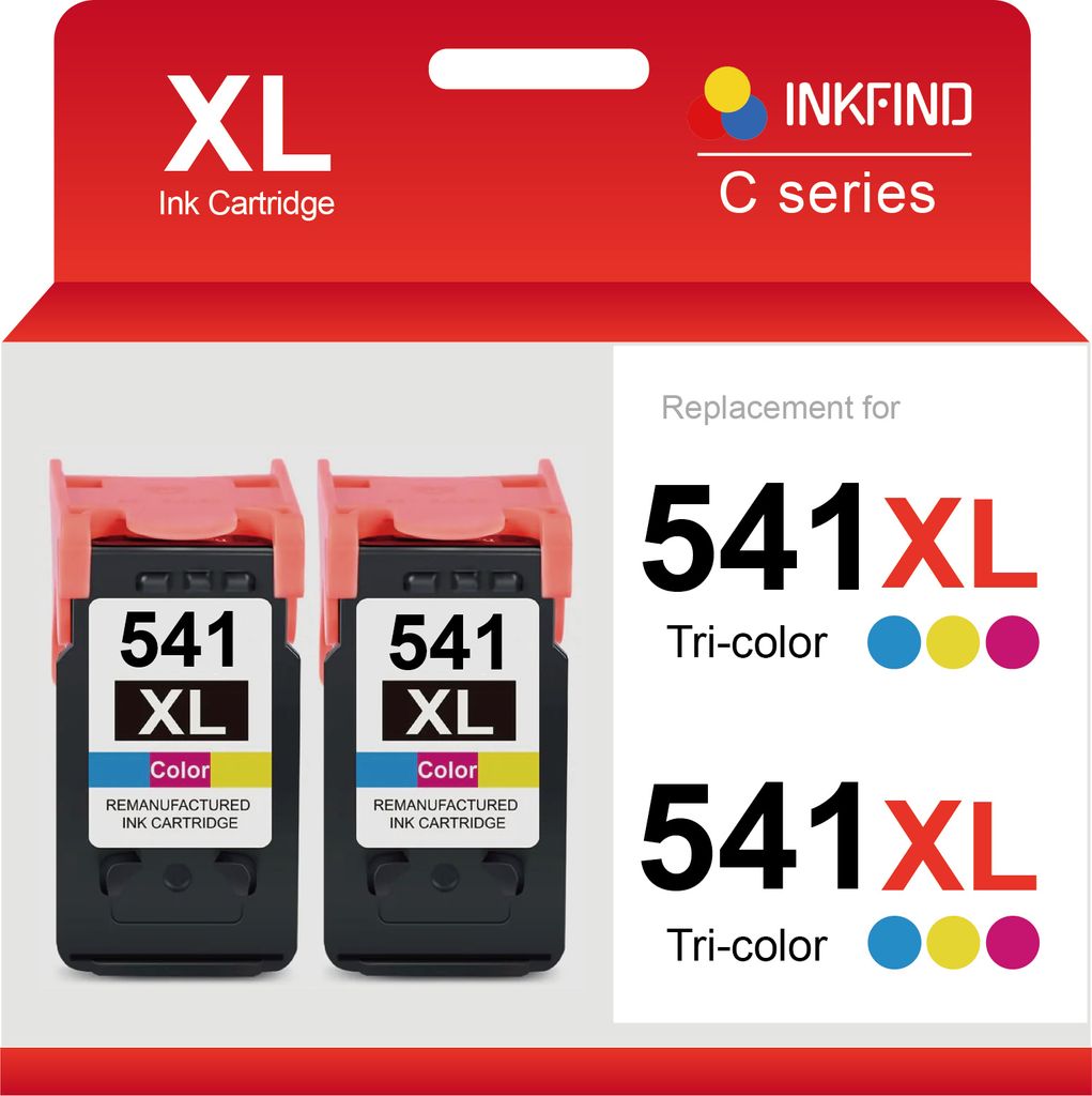 INKFIND 541XL Tintenpatrone kompatibel mit Canon541 Canon 541 Canon CL-541 CL-541XL Hohe Kapazität / 2er-Pack Farbe