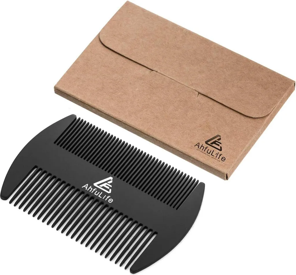 Pettine Barba Metallo Acciaio Inossidabile - EDC Formato Carta di Credito - 7
