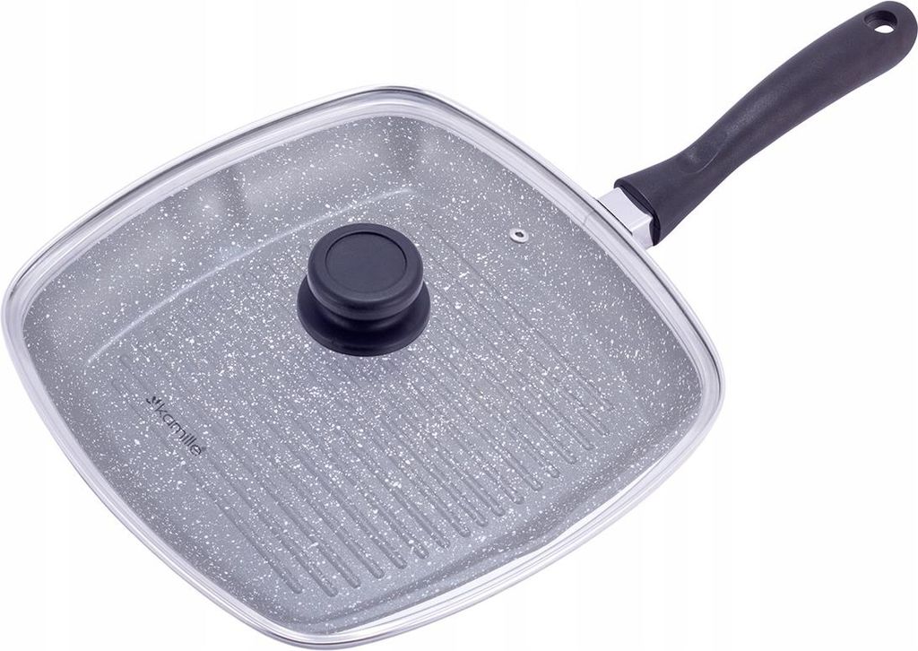 Marmorgrillpfanne 28 Cm Deckel Induktion Kamille