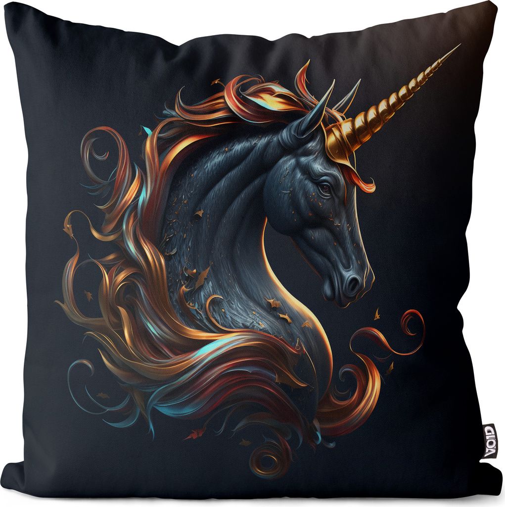 VOID Einhorn Statue Pferd Fantasy Kissenbezug Kissenhülle sofa couch wohnzimmer dekoration wasserfest Outdoor Garten Kissen bezug deko