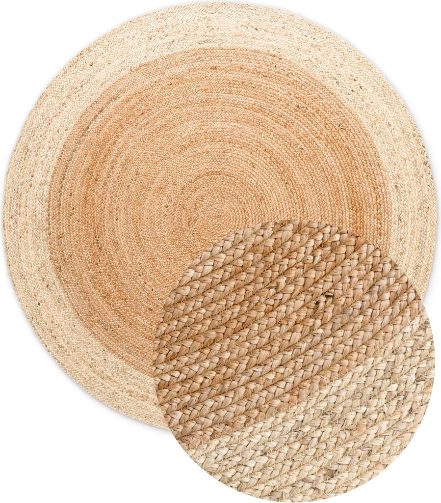 Hanse Home Jute Teppich Rund Looma Natur Gold Elfenbein