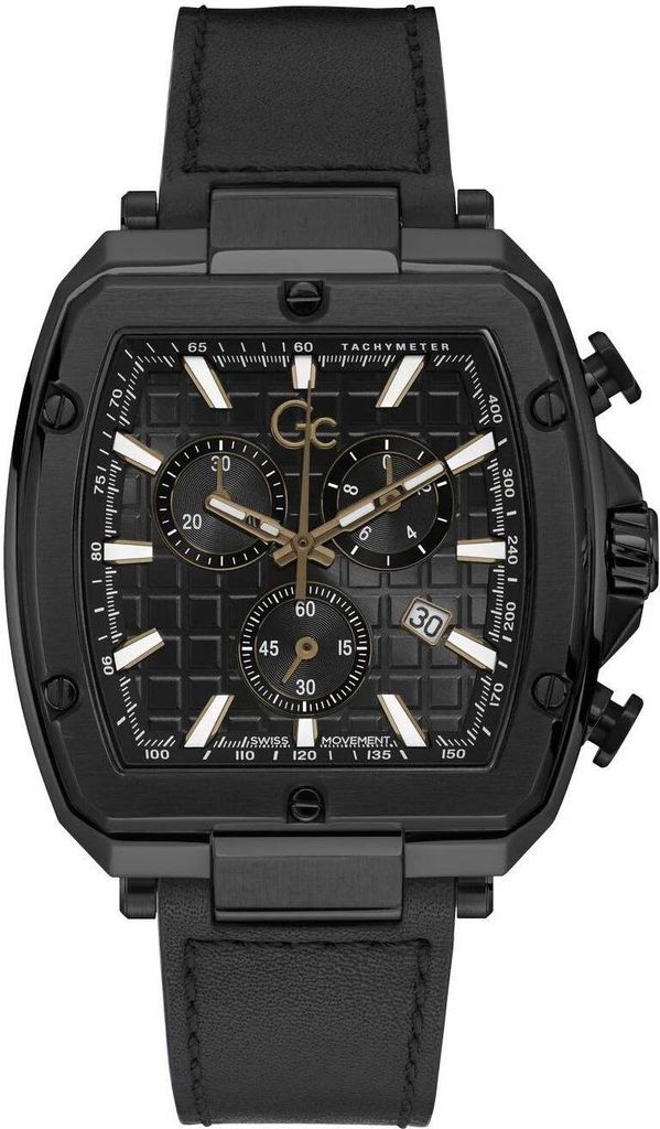 Guess Collection Herren Chronograph GC Spirit Tonneau Schwarz Y83003G2MF