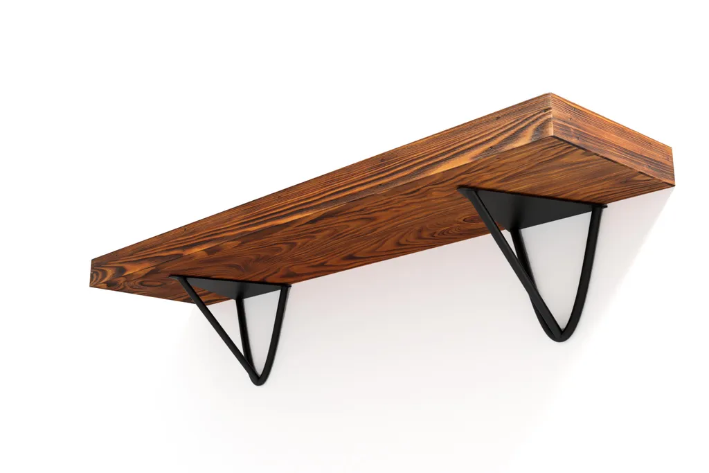 Mensola in Legno Noce Rustico 80x25x5 cm | Design Industriale Robusto