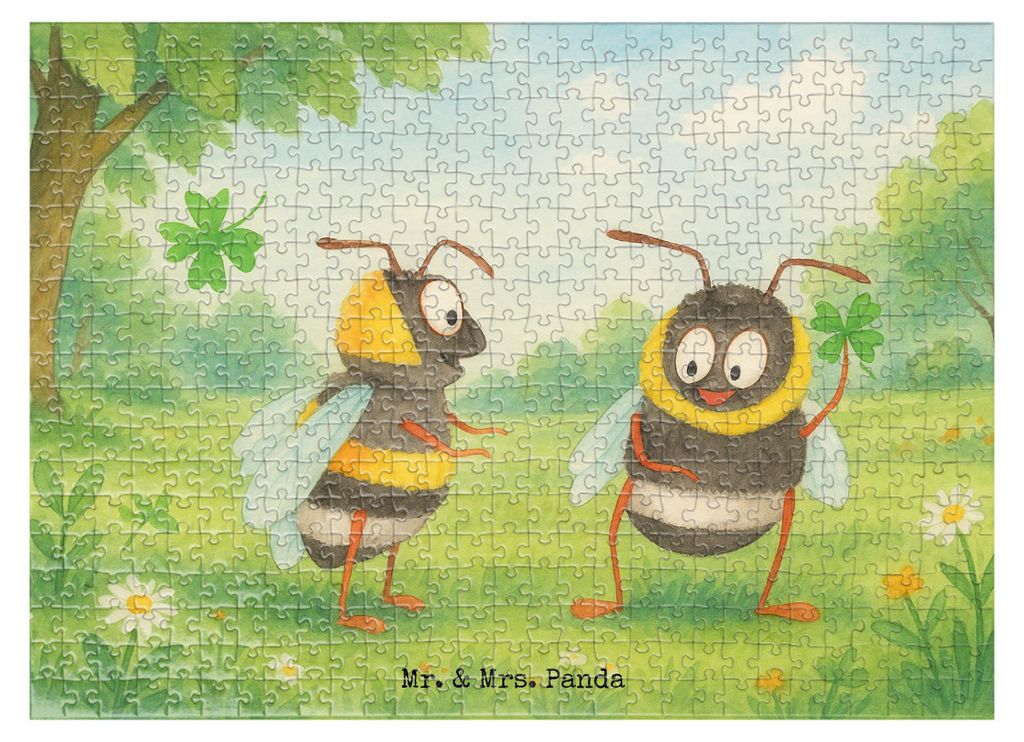 Mr. & Mrs. Panda Puzzle Bienen Paar Design 551 Teile - Weiß - Geschenk, Valentinstag, Schildkröten, 500, 1500, für Freundin, Partner, Frauen, 20...
