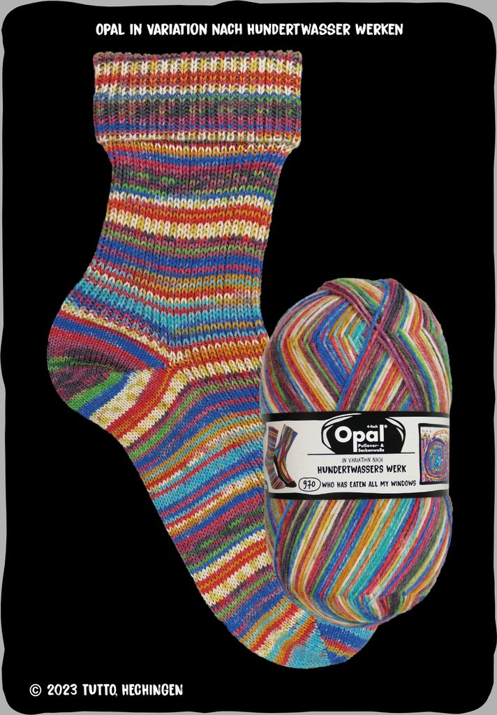 Opal Sockengarn - Hundertwasser-Edition - 4fach Farbe: 4055 Werk 970 Who has eaten all my windows