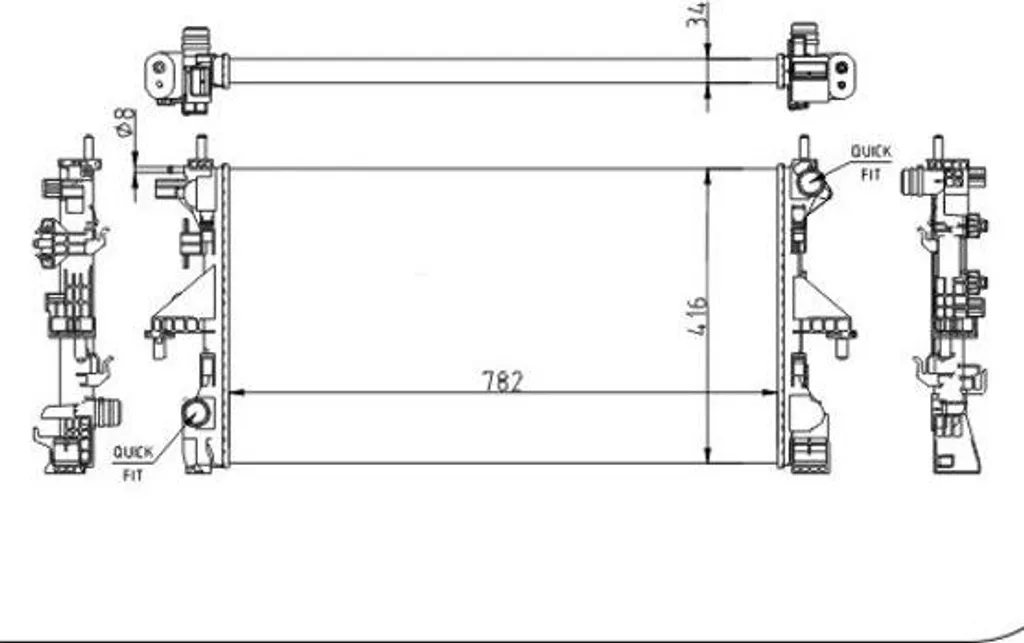 Radiateur de refroidissement moteur pour Fiat Ducato et Jumper Boxer
