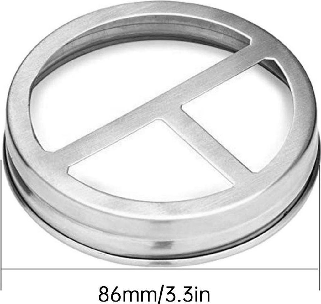 1Pcs Ersatz Mason Jar Zahnbürste Pinselhalter Deckel für 3 Zoll Kaliber Gläser mit 3 Fach Edelstahl multifunktionale Glas Jar Deckel für Stift ...