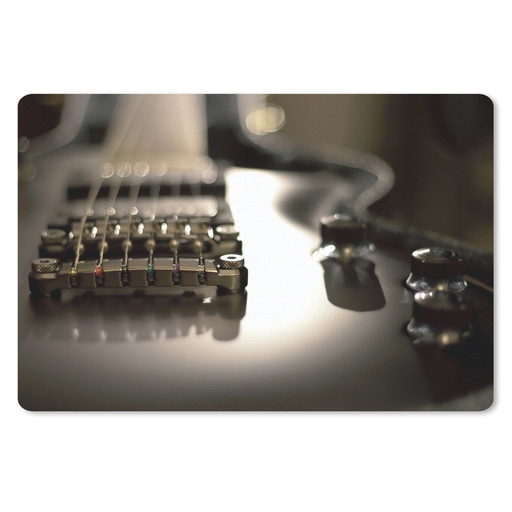 MuchoWow Mauspad Mousepad Nahaufnahme einer schwarzen E-Gitarre 27x18 cm - Mousepads - Maus Mat - Pad - Mausunterlage - Büroartikel - Desk Matten