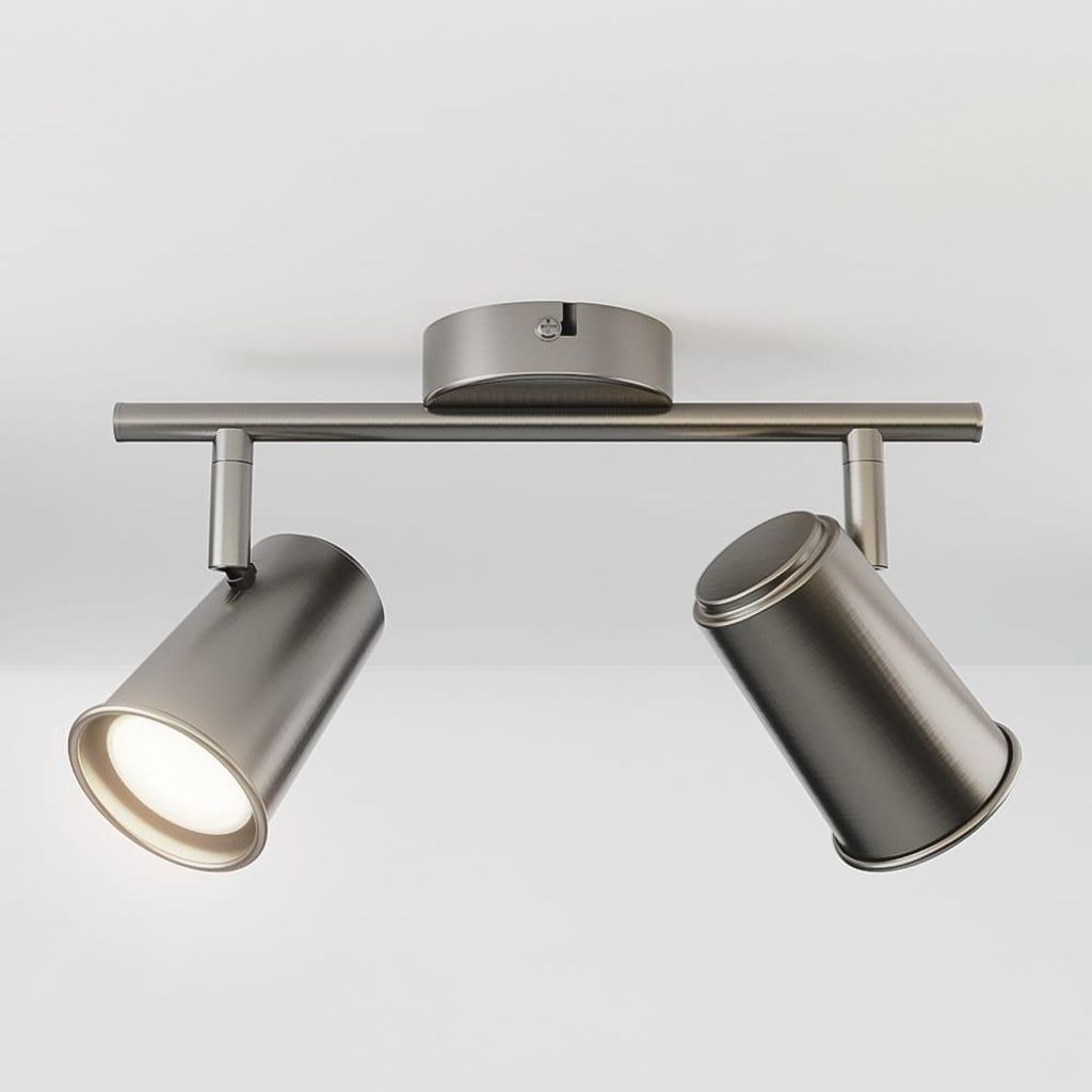 hoftronic LED Deckenleuchte 8W 690 Lumen 4000K GU10 Edelstahl 2-flammig dimmbar schwenkbar IP20