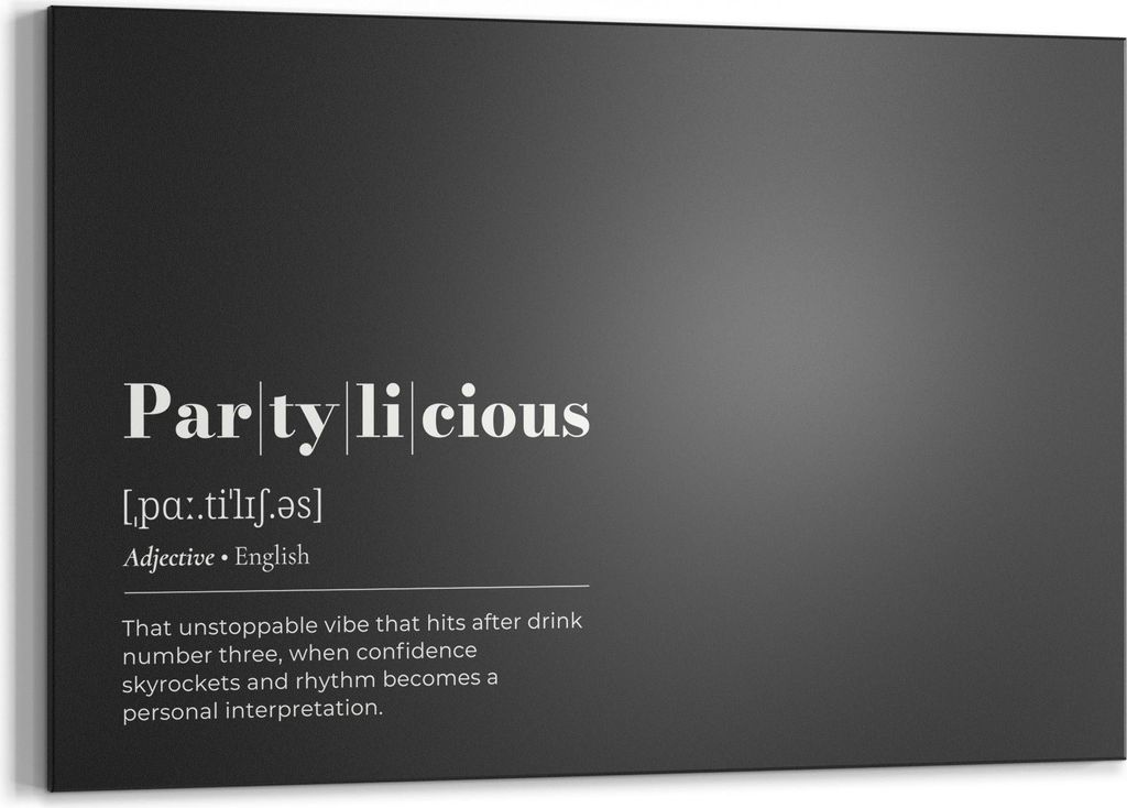 DEQORI Kreidetafel 90x60 cm 'Partylicious - Definition' Tafel Wandtafel Schreibtafel