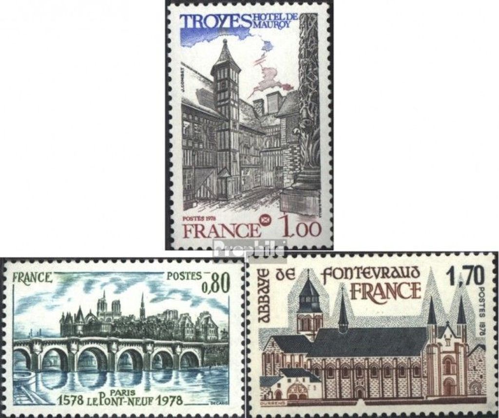 Briefmarken Frankreich 1978 Mi 2100,2101,2103 (kompl.Ausg.) postfrisch Philatelie