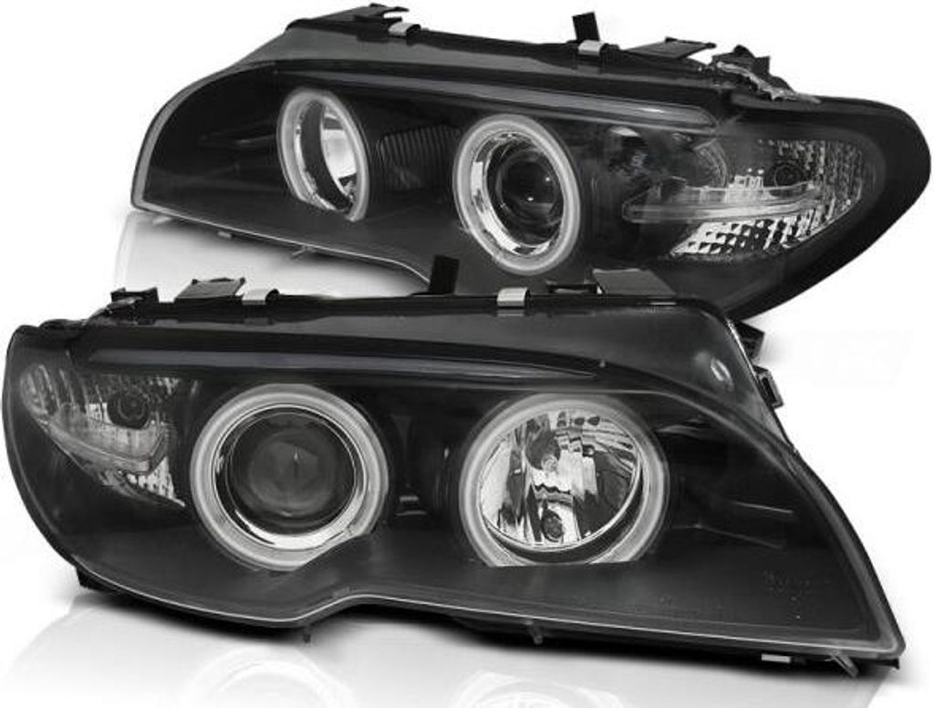Xenon Scheinwerfer CCFL Angel Eyes passend für BMW 3er E46 Coupe Cabrio 03-06 Schwarz