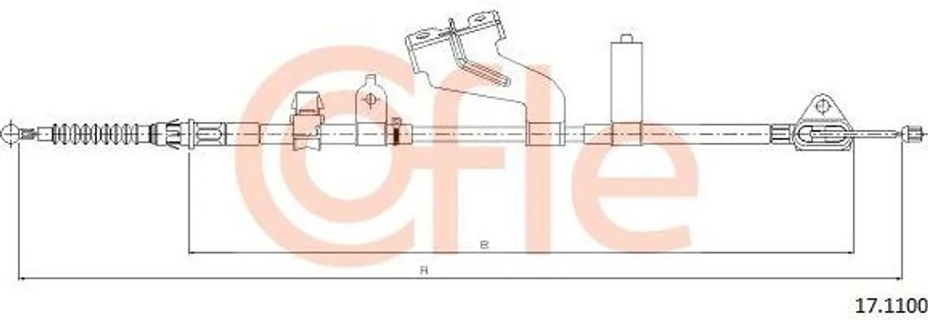 Câble de frein de stationnement pour Toyota Yaris - Modèle COFLE 17.1100
