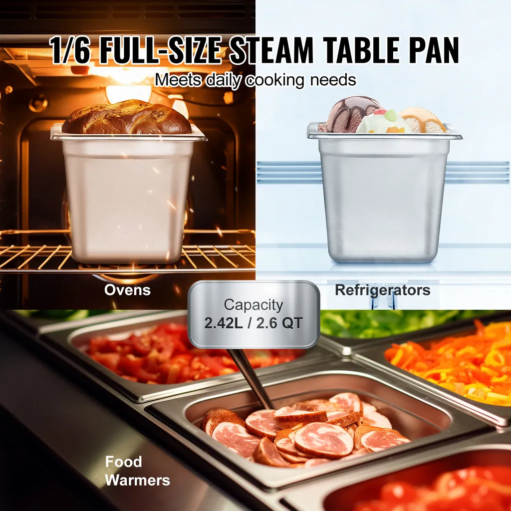 Set 6 Contenitori SucceBuy 1/6 GN per Tavolo a Vapore e Buffet - 3