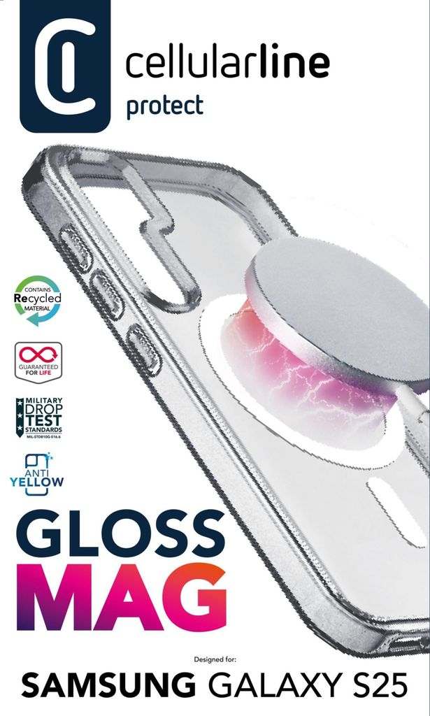 Cellularline Gloss MagSafe Case MAG fr Samsung S25 Clear