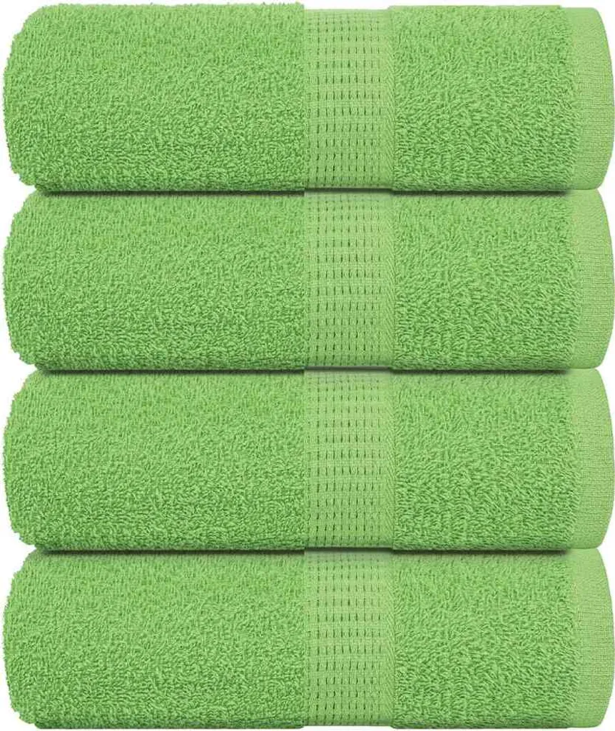 Set 4 Asciugamani Ospiti Verde Mela 30x50 cm Cotone FROGN Offerta