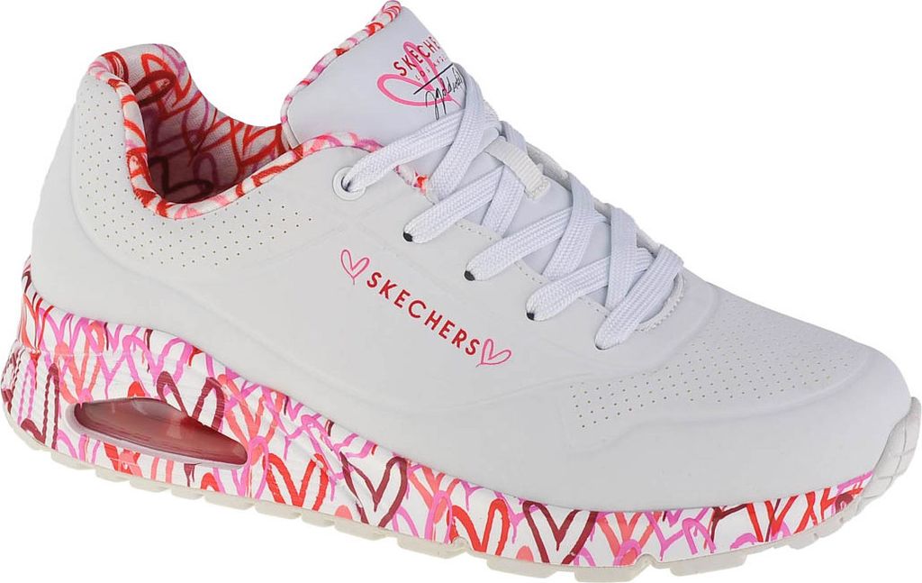Skechers Uno-Loving Love 155506-WRPK, Sneaker, Damen, Weiß Produktbild 