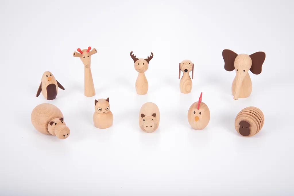 Amis animaux en bois (10 pièces) - Figurines miniatures pour enfants