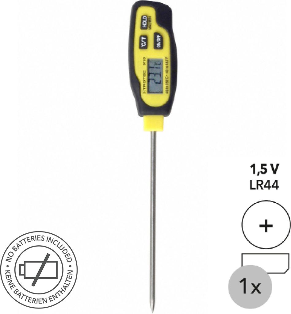 TROTEC BT20 Digitales Küchenthermometer Einstechthermometer Lebensmittelthermometer Bratenthermometer Fleischthermometer BBQ / sofort ablesbar mit...