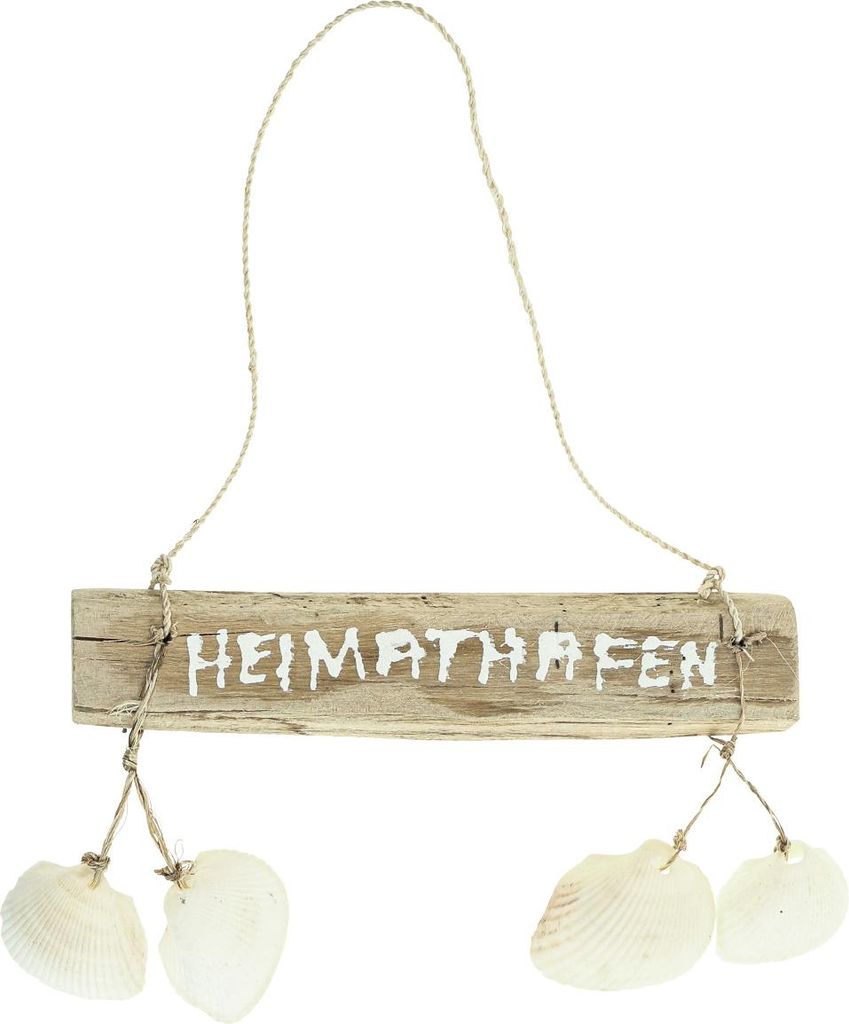 Treibholz Wanddeko mit Muscheln Heimathafen maritim