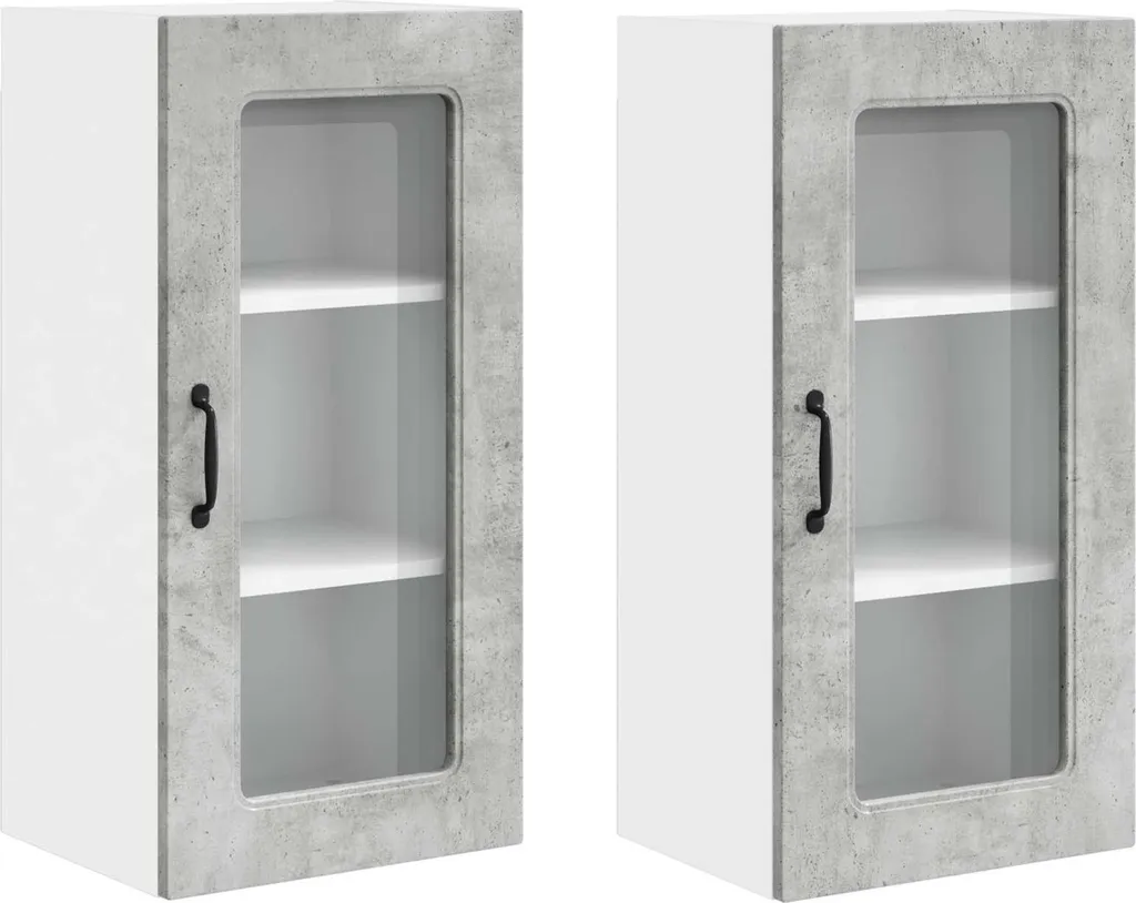 SYFAX™ Kalmar Mobile Cucina - Set 2 Pezzi Salvaspazio Grigio Cemento