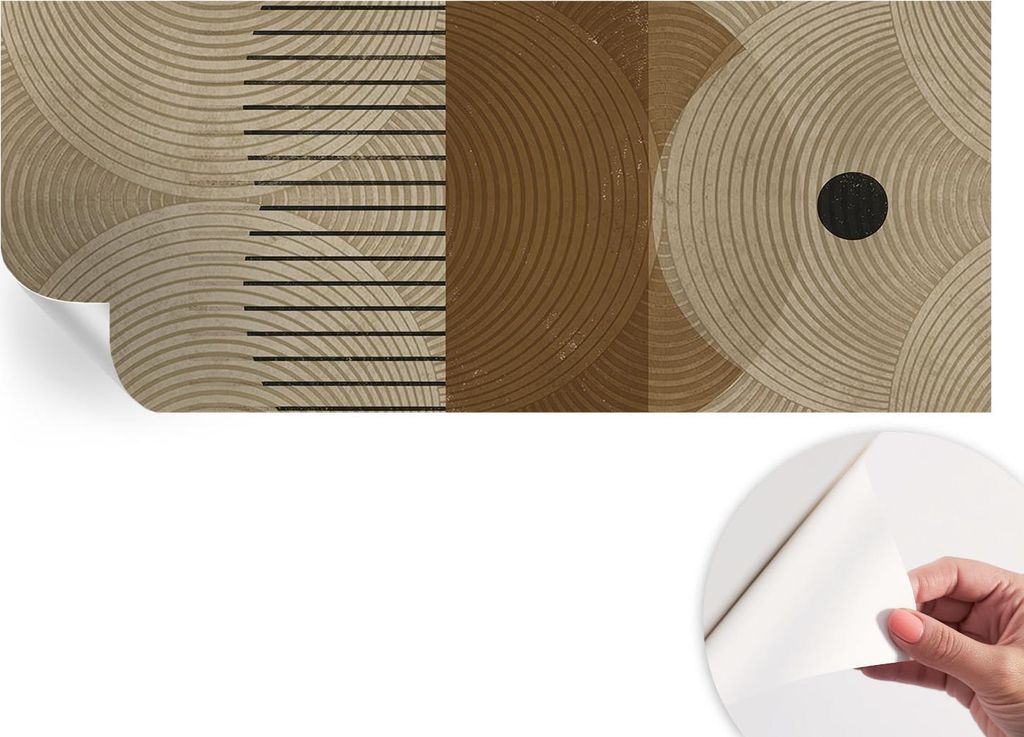 Selbstklebende Wandtapete - Dekorative Tapete für Wohnzimmer - Klebefolie für Wandbilder - Tapetenfolie für Wanddekoration - 208x146 cm - Geomet...