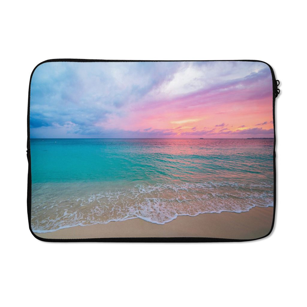 MuchoWow Laptop Hülle 13 Zoll Sonnenuntergang - Meer - Pastell Laptoptasche - Laptophülle - Sleeve - Rundumschutz