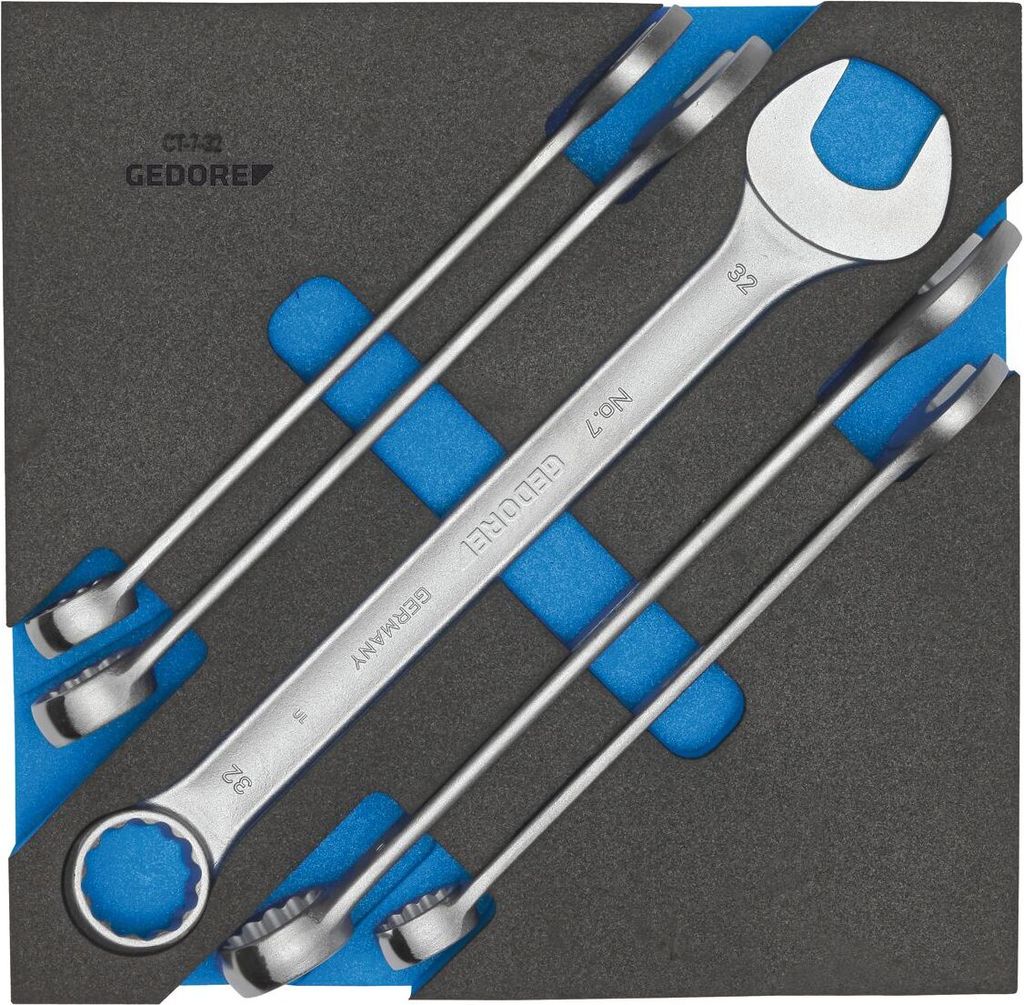 GEDORE 1500 CT2-7-32 Ring-Maulschlüssel-Satz in Check-Tool-Modul, 2308886