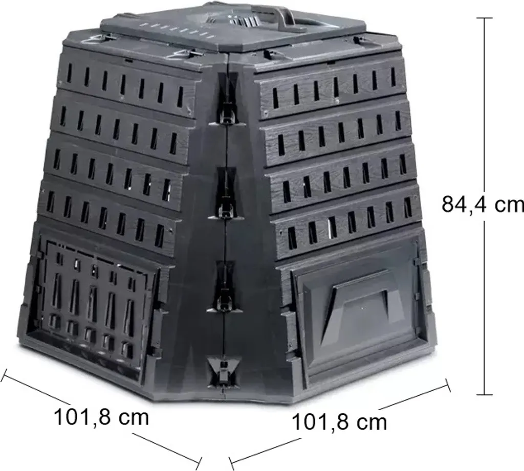 Composteur BIOCOMPO 500L Noir - Bac à Compost de Jardin Robuste - 2