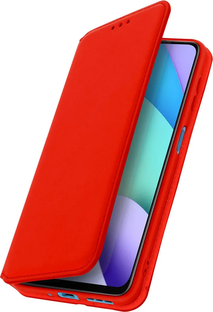 Custodia a Libro Avizar per Redmi 10 (2022) Rossa - Resistente