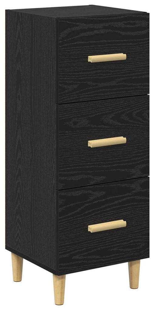 Sideboard Schwarz Eichen-Optik 34,5 x 34 x 90 cm Holzwerkstoff