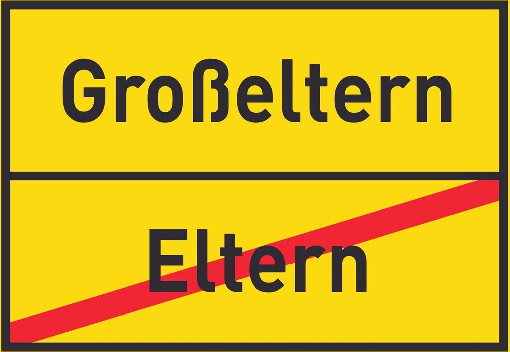 Großeltern Eltern Schild Ortsschild A2 Rückseite selbstklebend