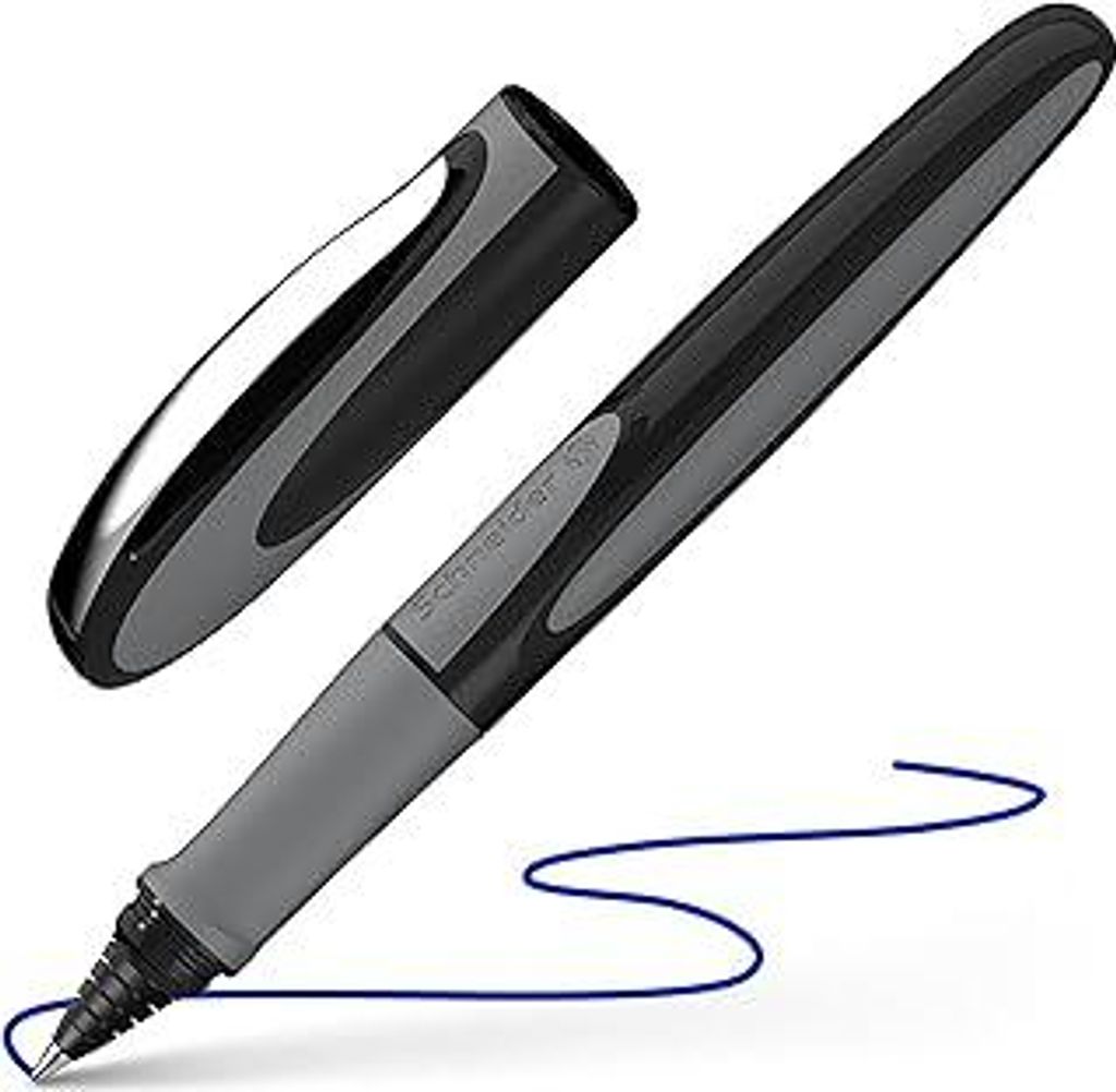 Schneider 187807 Ray Tintenroller (Nachfüllbar mit Standard Tintenpatronen, geeignet für Rechts- und Linkshänder) onyx