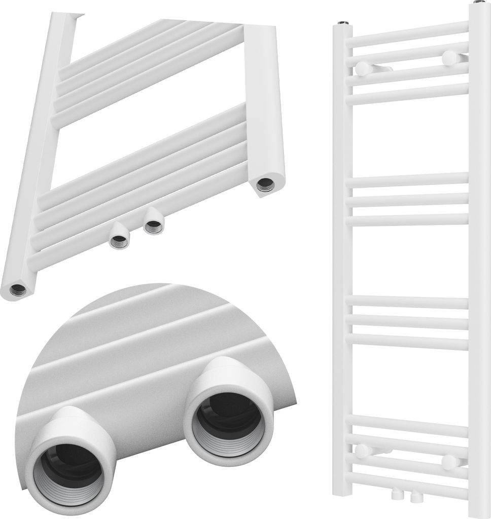 Granitan | Badezimmerheizkörper Raven - 100x40 cm - Weiß - Modernes Design - Funktional und Elegant