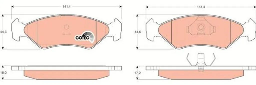 Plaquettes de frein TRW GDB953 OE 5025929 pour Ford Fiesta et KA