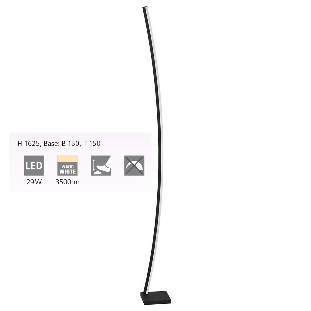 Eglo 99715 PICACHA lampa podłogowa LED 29W czarny biały Zdjęcie produktu 