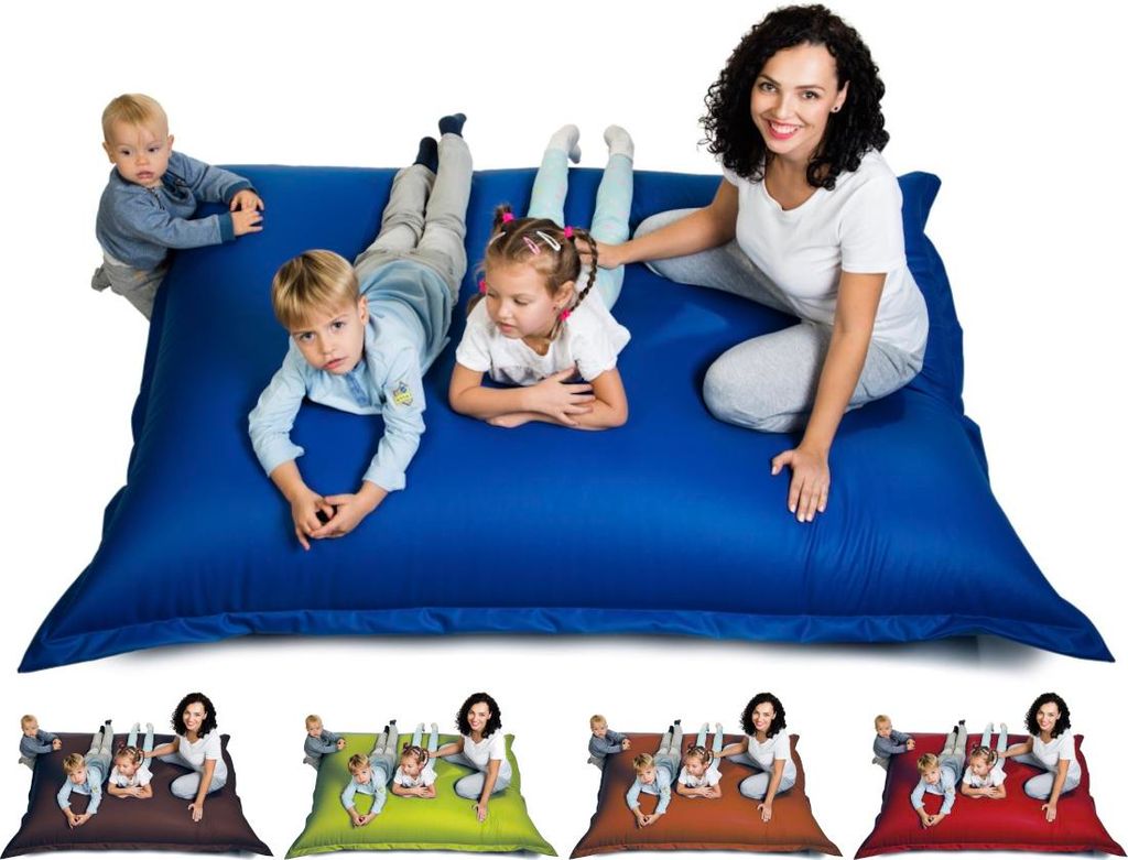 sunnypillow XXL Sitzsack Sitzkissen aus Kunstleder Outdoor & Indoor 180 x 145 cm mit 380L Styropor Füllung Sessel für Kinder & Erwachsene Sofa Be...